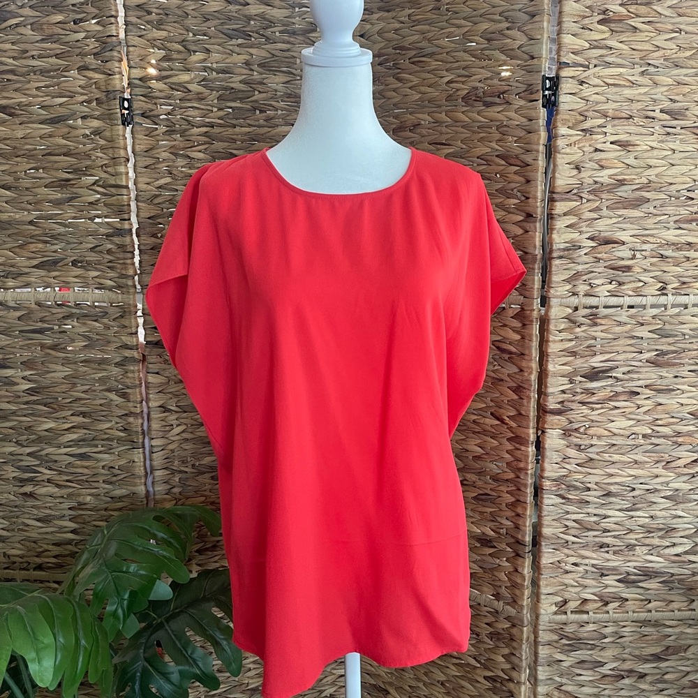 Halogen Red Boxy Dolman Sleeve Top